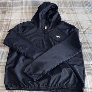 Pink Brand Black Quarter-zip Rain Coat
